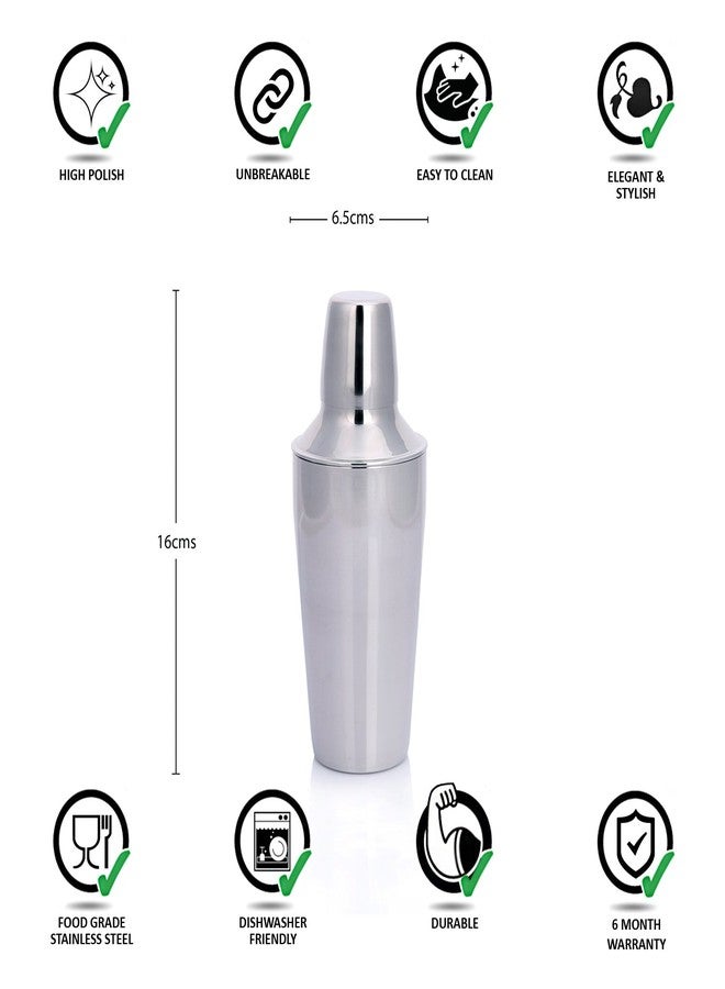 Urban Snackers Stainless Steel Cocktail/mocktail Shaker, Silver - Image 3